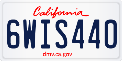 CA license plate 6WIS440