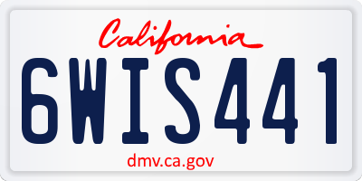 CA license plate 6WIS441