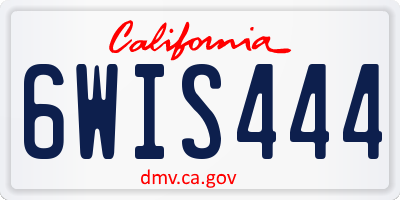 CA license plate 6WIS444