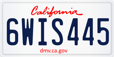CA license plate 6WIS445