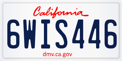 CA license plate 6WIS446