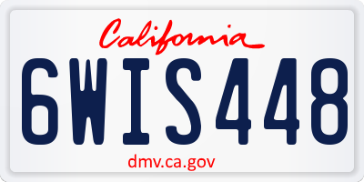 CA license plate 6WIS448