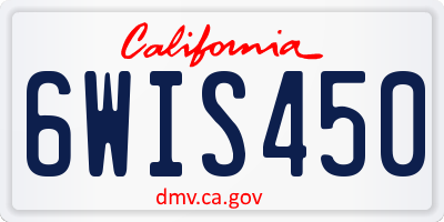 CA license plate 6WIS450