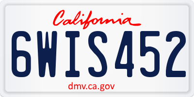 CA license plate 6WIS452