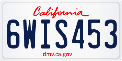 CA license plate 6WIS453