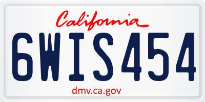 CA license plate 6WIS454