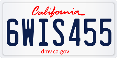 CA license plate 6WIS455