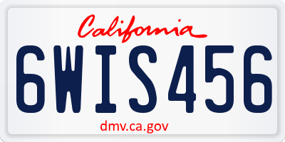 CA license plate 6WIS456