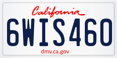 CA license plate 6WIS460