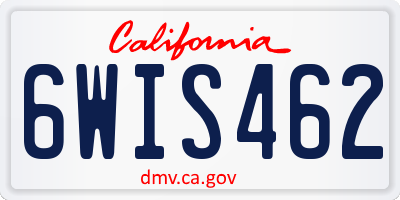 CA license plate 6WIS462