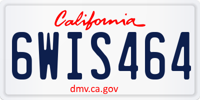 CA license plate 6WIS464
