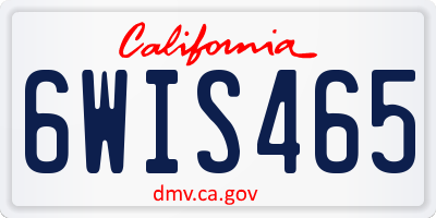 CA license plate 6WIS465
