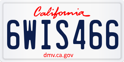 CA license plate 6WIS466