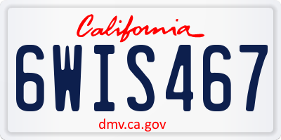 CA license plate 6WIS467
