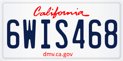 CA license plate 6WIS468