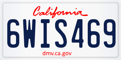 CA license plate 6WIS469