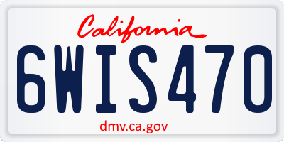 CA license plate 6WIS470