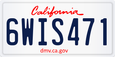 CA license plate 6WIS471