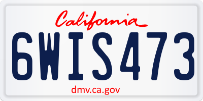 CA license plate 6WIS473