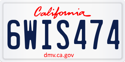 CA license plate 6WIS474