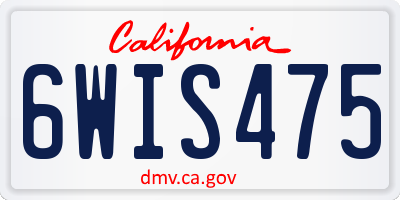 CA license plate 6WIS475