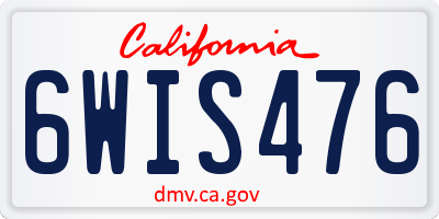 CA license plate 6WIS476