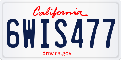 CA license plate 6WIS477