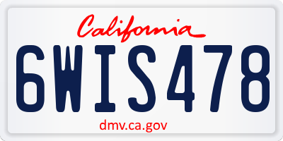 CA license plate 6WIS478