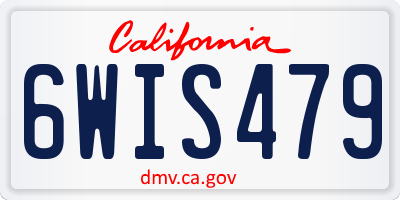 CA license plate 6WIS479