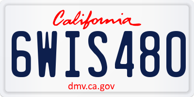 CA license plate 6WIS480