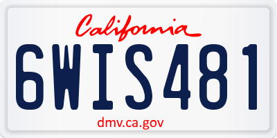 CA license plate 6WIS481
