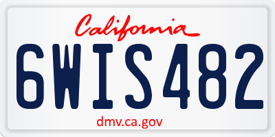 CA license plate 6WIS482