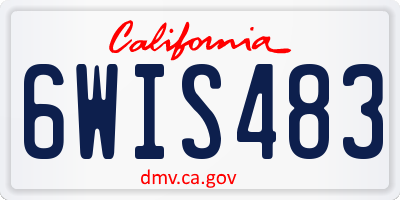 CA license plate 6WIS483