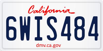 CA license plate 6WIS484