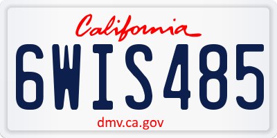 CA license plate 6WIS485