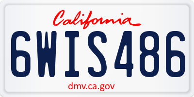 CA license plate 6WIS486