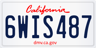 CA license plate 6WIS487