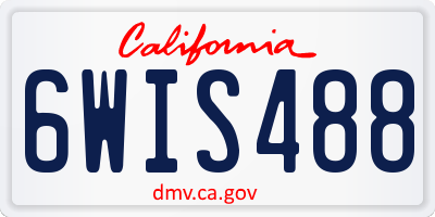CA license plate 6WIS488