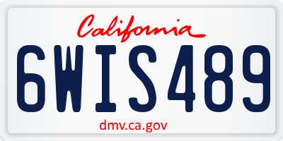 CA license plate 6WIS489