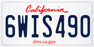 CA license plate 6WIS490