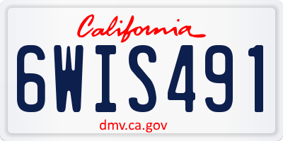 CA license plate 6WIS491