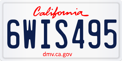 CA license plate 6WIS495