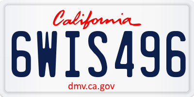 CA license plate 6WIS496