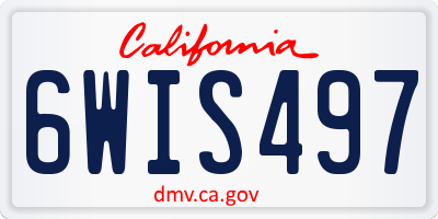 CA license plate 6WIS497