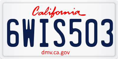 CA license plate 6WIS503