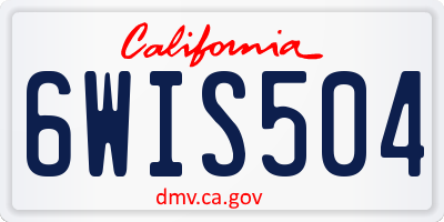 CA license plate 6WIS504