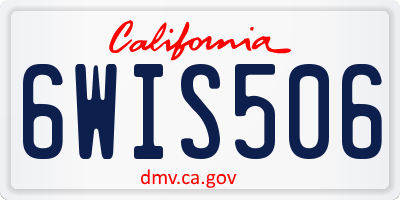 CA license plate 6WIS506