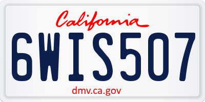 CA license plate 6WIS507