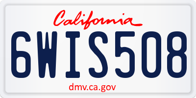 CA license plate 6WIS508