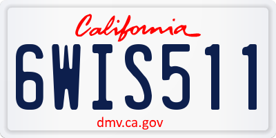 CA license plate 6WIS511